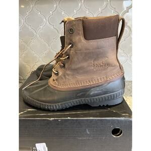 Sorel Cheyanne II Lace Duck Boots Tobacco Black Mens Size ***10 New